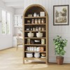 71in Tall Arched Bookcase, Modern Farmhouse 7 Tiers Arch Bookshelf Open Storage Book Shelf with Adjustable Shelves - 3 of 4