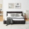 Queen Size Chenille Grounded Beds Frame with 4 Storage Drawers and Headboard, Upholstered Floor Bed with Solid Wood Frame, No Box Spring Needed - 4 of 4