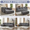 NicBex 113.5 Inch Modular Sectiona Sofa,U Shaped Convertible Corduroy Couch with Storage Ottoman for Living Room,Apartment,Office,Gray - 4 of 4