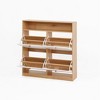 Gulches 4 Flip Drawer Shoe Storage Cabinet, White Freestanding Shoe Rack with Wooden Handle & Anti-Tip Fitting for Entryway, Hallway - 2 of 4