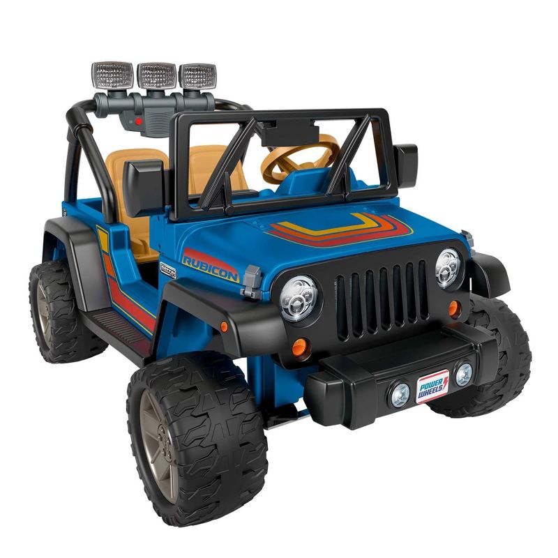 Fisher-Price Power Wheels 2 Seater Battery Operated Retro Jeep Wrangler Ride On Vehicle Toy Car with Working Lights, Pretend Radio, and Storage, 1 of 8