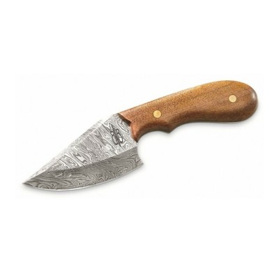 BucknBear Knives Wild Skinner with Damascus Steel Blade and Leather Sheath