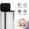 Acekool 13 Gallon Step Trash Can - Brushed Stainless Steel with Soft-Close Lid - 3 of 4