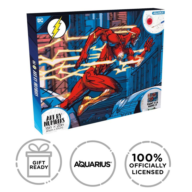 Aquarius Puzzles DC Comics The Flash Art By Numbers Painting Kit, 3 of 4