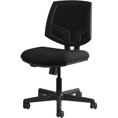 Black Mesh Adjustable Swivel Task Chair with Fabric Seat