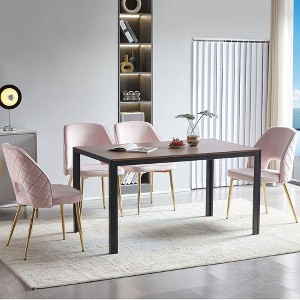 Okak Modern Velvet Dining Chairs Set of 4, Hollow Back Upholstered Kitchen Side Chairs with Metal Legs for Living/Dining Room - 1 of 4
