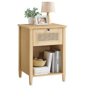 VASAGLE Boho Nightstand, Bedside Table with Drawer - 1 of 4
