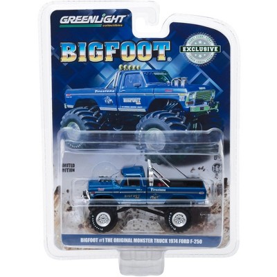 1974 Ford F-250 Monster Truck Bigfoot #1 Blue "The Original Monster Truck" (1979) 1/64 Diecast Model Car by Greenlight