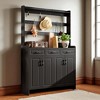 51.2" Minimalist Four-Door Shoe Cabinet with Coat Rack, 3 Drawers, 8 Shelves, Metal Hooks for Hallway, Entryway, Living Room - 2 of 4