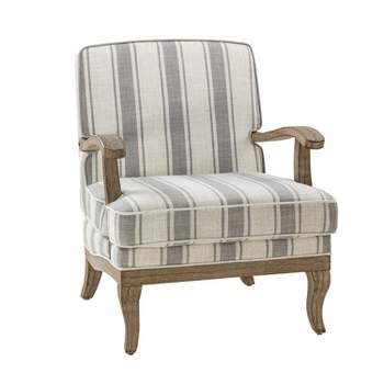 Rinaldo Farmhouse Style Armchair with Romantic Stripes Armchair for Living Room, Lounge, Bedroom  | ARTFUL LIVING DESIGN