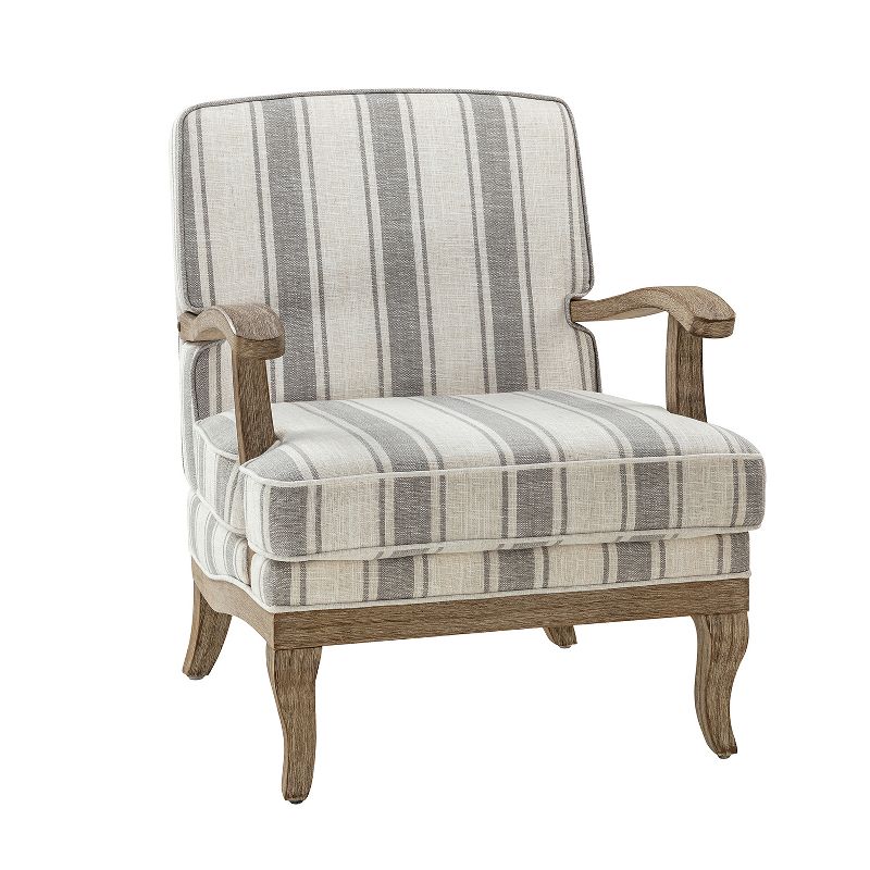 Rinaldo Farmhouse Style Armchair with Romantic Stripes Armchair for Living Room, Lounge, Bedroom  | ARTFUL LIVING DESIGN, 1 of 11