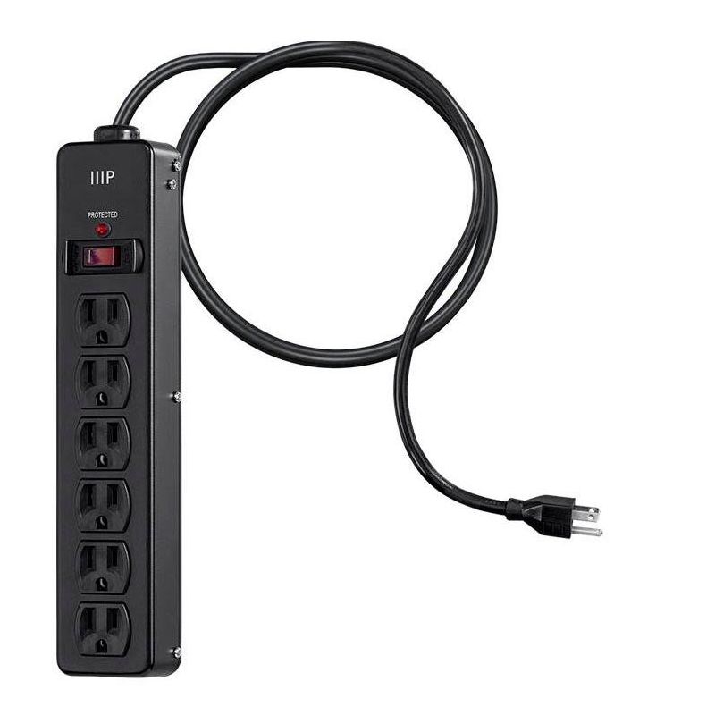 Monoprice Heavy Duty 6 Outlet Metal Surge Power Strip - Black With 6 Feet Cord | 540 Joules, 5 of 7