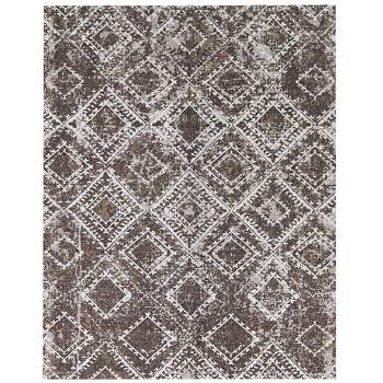 6' x 8' Distressed Outdoor Rug Taupe/White - Foss Floors