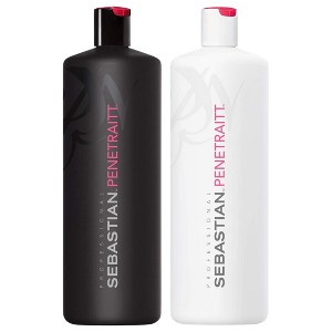Sebastian Professional Penetraitt Shampoo & Conditioner (33.8 oz LITER XXL DUO SET KIT) | Penetrate Hair Color-safe | Strengthening Hair - 1 of 4
