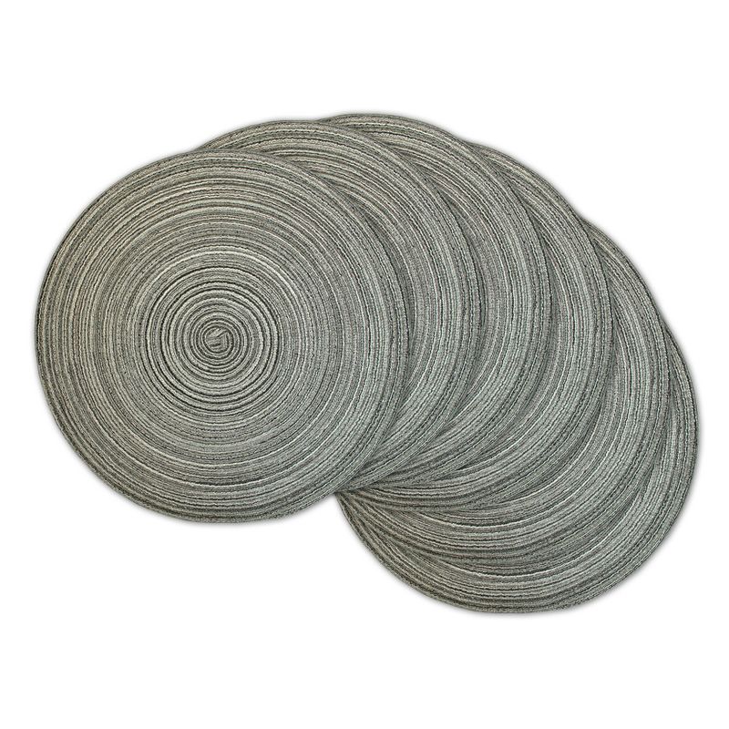 Set of 6 Variegated Round Woven Placemat Gray - Design Imports, 1 of 5