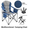 Mr Ironstone CAMP Oversized Camping Folding Chair, Heavy Duty Support 450 LBS Steel Frame Collapsible Arm Chair with Cup Holder Quad Lumbar Back - 2 of 4