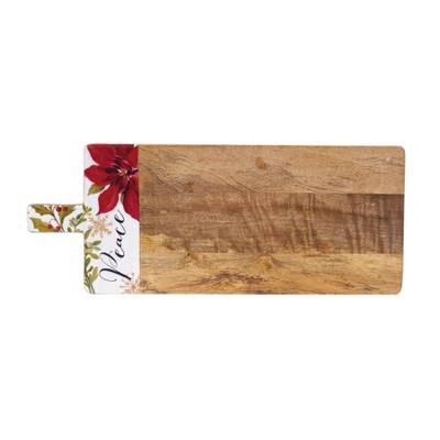 Gallerie II Peace Poinsettia Mango Wood Server