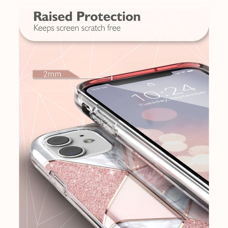 Vena MELANGE Chic Design Slim Protective Case for Apple iPhone 11 - Marble Rose Gold, 5 of 9