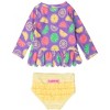 RuffleButts Girls UPF50+ Sun Protected Scallop Hem Long Sleeve Rash Guard Bikini - 2 of 4