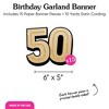 Big Dot of Happiness 50th Birthday Garland Banner Adult Black and Gold Birthday Backdrop 30 Feet of Cord 15 Double Sided Paper Number Age 50 Shapes - 4 of 4