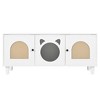 Gulches Modern Cream White 3-in-1 Cat Cabinet Cat Litter Box Enclosure with Sisal Scratcher & Storage, Stylish Side Table - 4 of 4