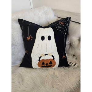 Kumasinova Square/Rectangle Halloween Throw Pillow,Bed Pillows with Various Patterns Embroidery,Festive Decorative Pillows for Bed&Fall Seasonal Decor - 1 of 4