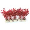 Unique Bargains Plastic  Plant w Ceramic Base for Fish Tank 4" High Red 5 Pcs - 2 of 3