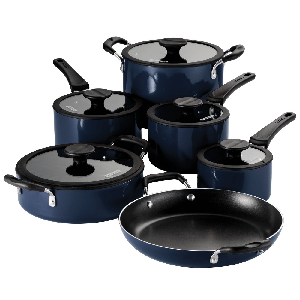 Tramontina 11pc Aluminum Non-Stick Nesting Cookware Set Navy