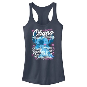 Junior's Women Lilo & Stitch Ohana Means Family Racerback Tank Top - 1 of 4