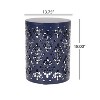 CAVINAS Outdoor Patio End Table, Decorative Garden Stool for Indoor Outdoor Heavy Duty Metal Frame Accent Table Modern End Table, Black - 3 of 4