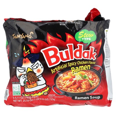 Buldak™, Ramen Soup, Spicy Chicken, Stew Type, 5 Packs, 5.11 oz (145 g) Each