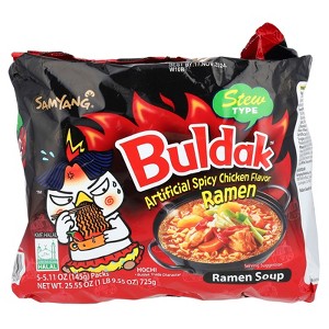 Buldak™, Ramen Soup, Spicy Chicken, Stew Type, 5 Packs, 5.11 oz (145 g) Each - 1 of 3
