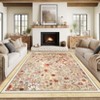 Floral Area Rugs Machine Washable Rugs for Bedroom Non Slip Farmhouse Flower Rustic Rugs for Living Room - 3 of 4
