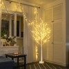 Angel Sar 6FT Snowflake Christmas Tree, Pre-Lit with 96 LED Lights, PVC Artificial Tree with Metal Stand, Holiday Decor for Home Office - 2 of 4