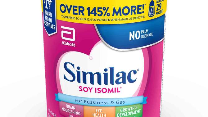 Similac Soy Isomil Powder Infant Formula - 30.8oz, 2 of 9, play video