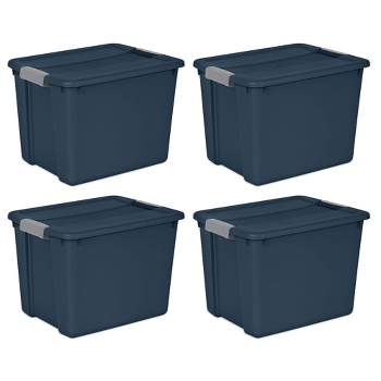  American Lifting 12-Gallon Storage Containers - Tough with Lids  Durable Stackable - Keep Your Belongings Safe and Organized - (4 Pack -  Blue)