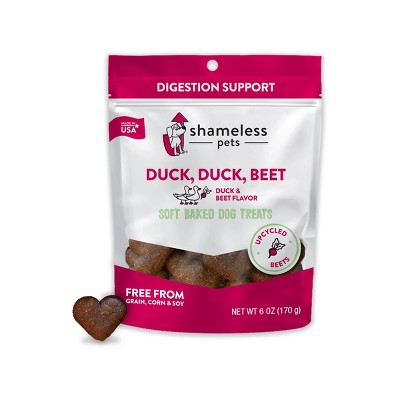 Shameless Pets Duck & Beet Flavor Soft Baked Chewy Dog Treats - 6oz