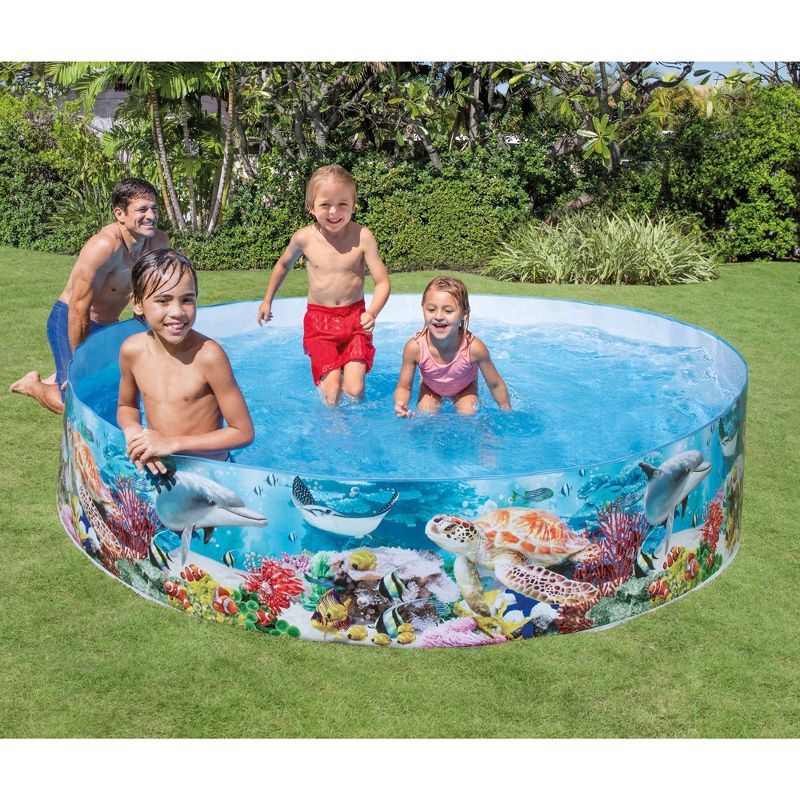 Intex 58472EP SnapSet Kiddie 8 x 8 Foot Instant Backyard Swimming Pool for Kids 3 Years Old and Up with Repair Patch, Deep Sea Blue (2 Pack), 4 of 6