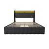 PAGED Bed Frame Modern Bed Frame with LED, 4 Under-bed Portable Storage Drawers, Wings Headboard Design, Box Spring Not Required - 4 of 4