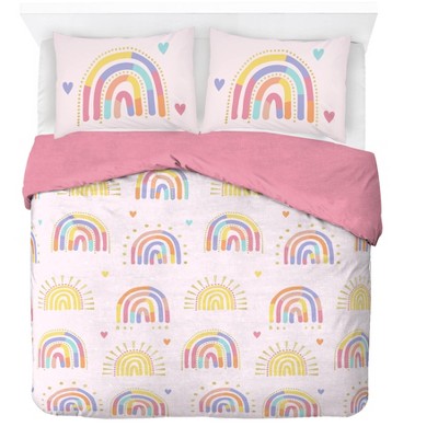Doodle Rainbow Organic Cotton Full/Queen Duvet Cover & Sham Set