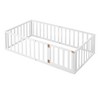 NicBex Twin/Full/Queen Size Kids Montessori Bed with Door,Floor Bed with Fence,Toddler bed for Bedroom Playroom,Walnut/White/Gray/Brown - 4 of 4