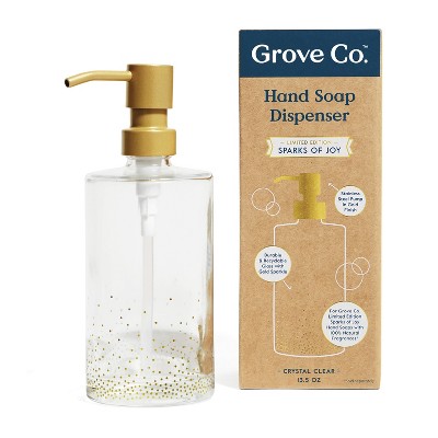 Grove Co. Hand Soap Glass Dispenser - Sparks of Joy - 1ct