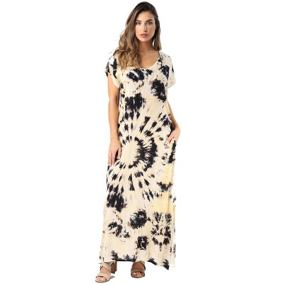 Riviera Sun Casual Short Sleeve Maxi Dress with Side Slit 21771-CHR-L