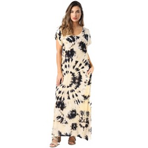 Riviera Sun Casual Short Sleeve Maxi Dress with Side Slit 21771-CHR-L - 1 of 3