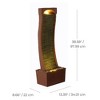 Teamson Home 38.5" Indoor/Outdoor Modern Curved Faux Slate Waterfall Fountain with LED Lights, Red Rock - 2 of 4