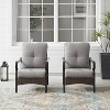2pk Dahlia Outdoor Steel Arm Chairs Taupe/Matte Black - Crosley: Padded, Weather-Resistant Patio Seating - 3 of 4