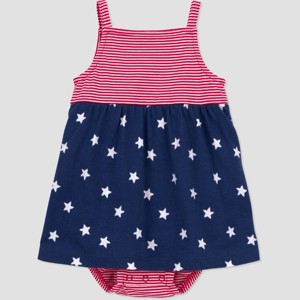 Carter's Just One You Baby Girls' 4th of July Stars and Striped Dress - Red/Blue 3M