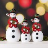 Transpac Dolomite Vintage Snowman Set of 3 Christmas Decorative Objects for Festive Holiday Decor - 2 of 3