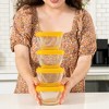 Libbey Serve It 16 Piece 2 Cup Glass Storage Bowl Container Set with Yellow Plastic Lids - 4 of 4