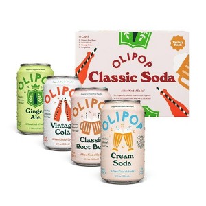 OLIPOP Classic Soda Variety Pack Prebiotic Soda - 12pk/12 fl oz Cans - 1 of 4